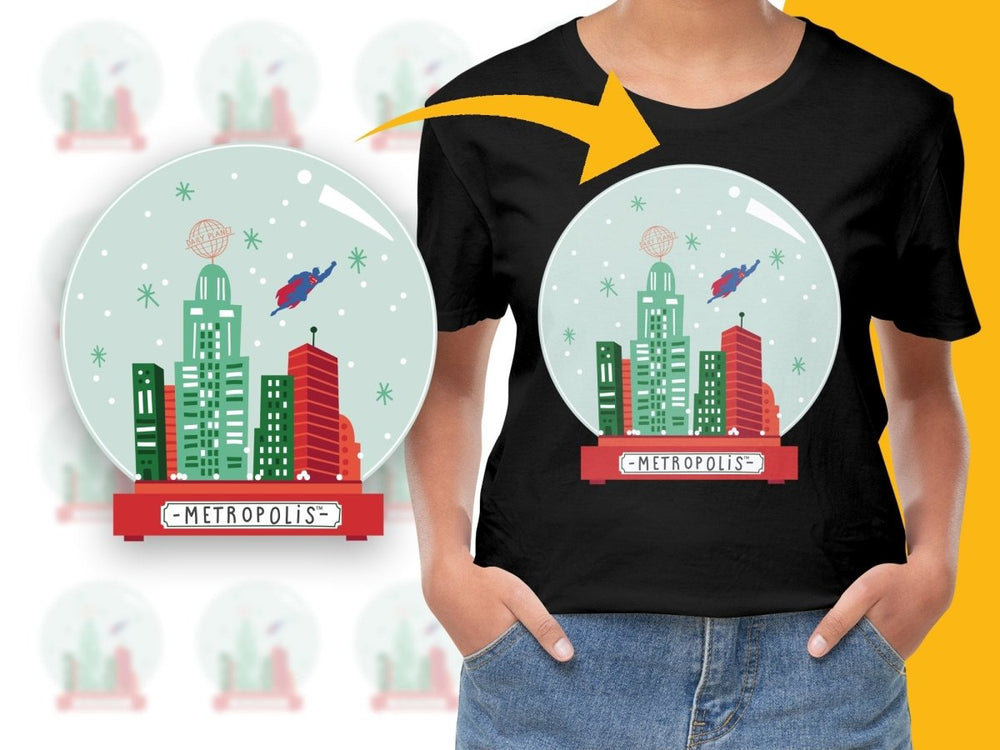 Superman Flying Over Metropolis Christmas PNG File - Teepew