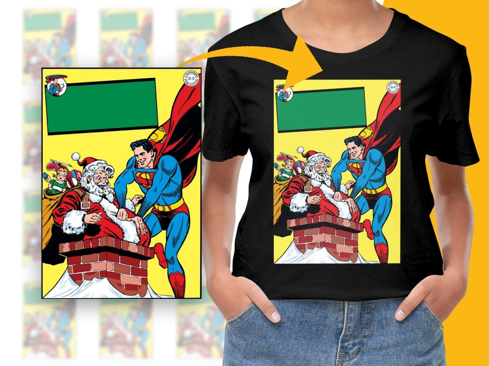 Superman Helping Santa Claus with Chimney PNG File - Teepew