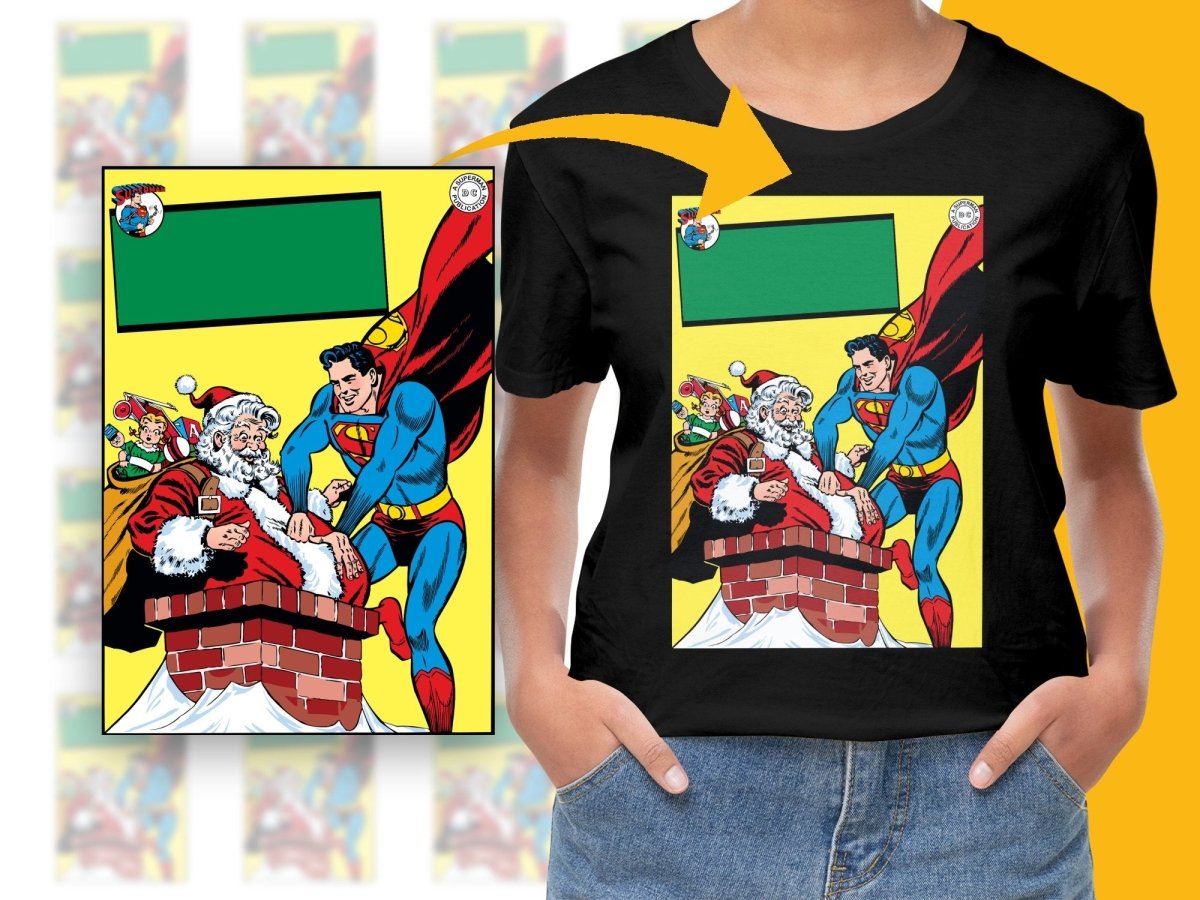 Superman Helping Santa Claus with Chimney PNG File - Teepew