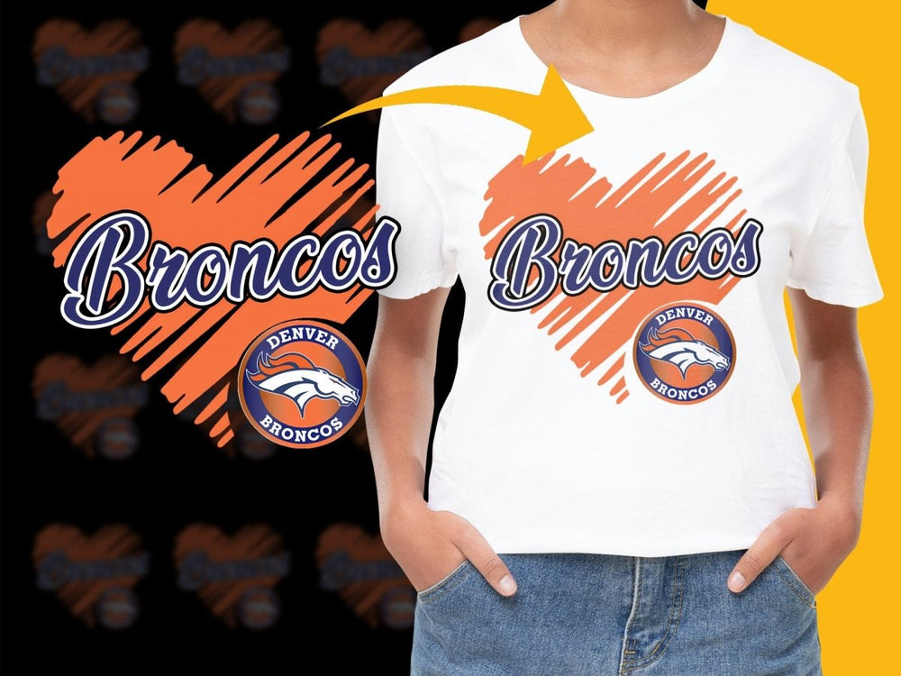 Support Denver Broncos with Heart Design PNG File - Teepew