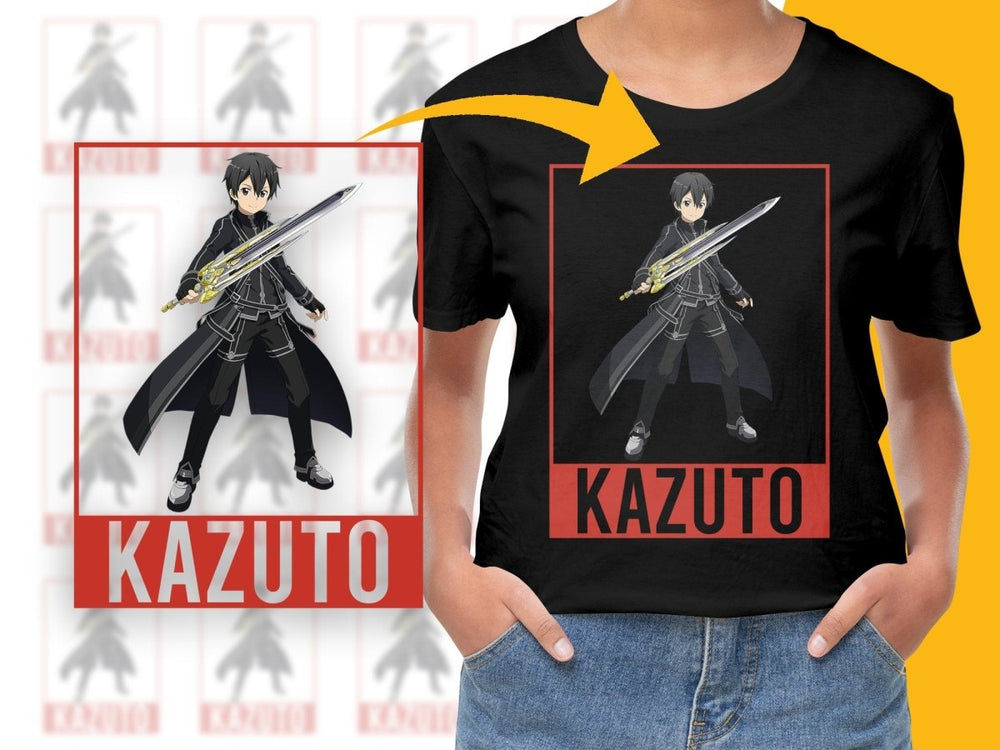 Sword Wielding Kazuto Anime Character Digital - Teepew