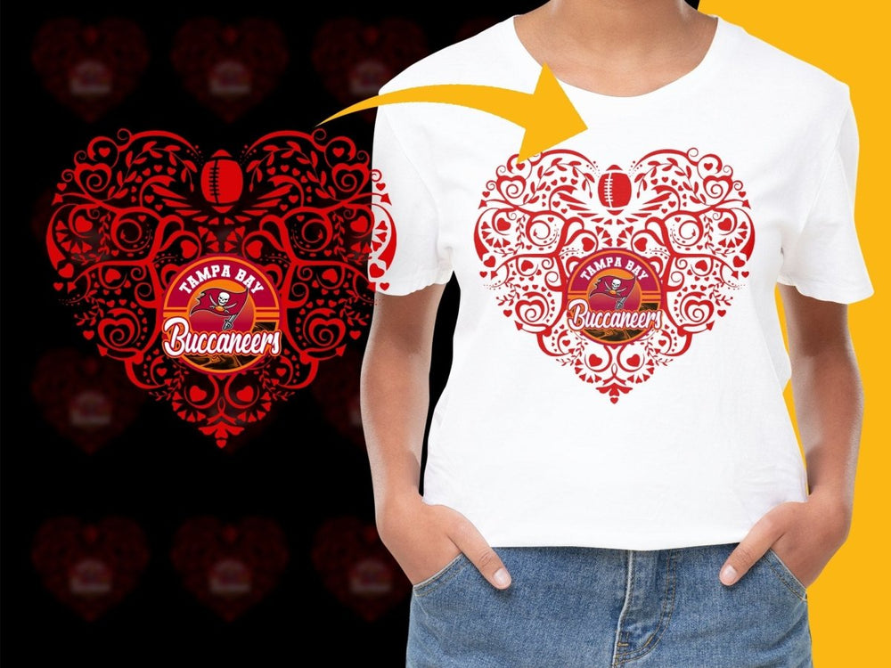 Tampa Bay Buccaneers Heart Design Graphic PNG File - Teepew
