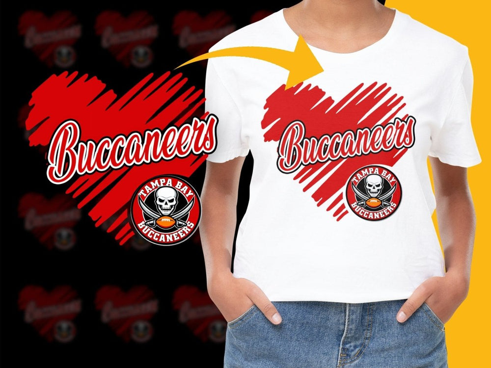 Tampa Bay Buccaneers Heart Design Graphic PNG File - Teepew