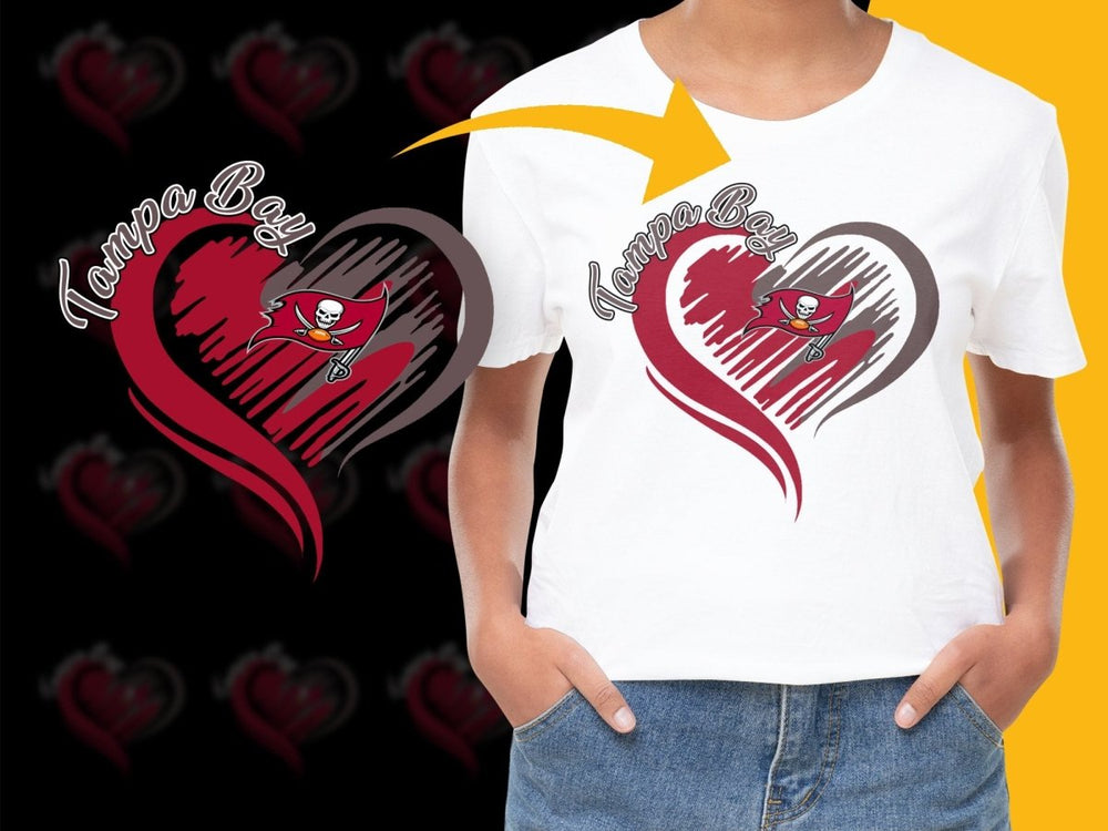 Tampa Bay Buccaneers Heart Design Men's PNG File - Teepew