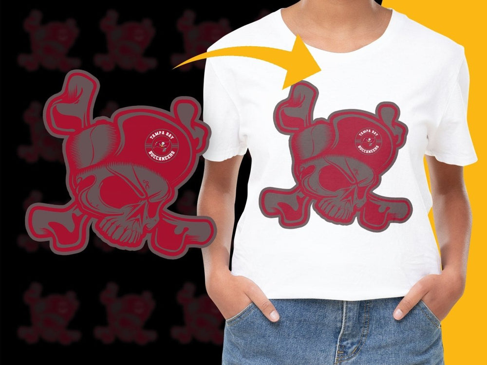 Tampa Bay Buccaneers Skull and Crossbones Print PNG File - Teepew