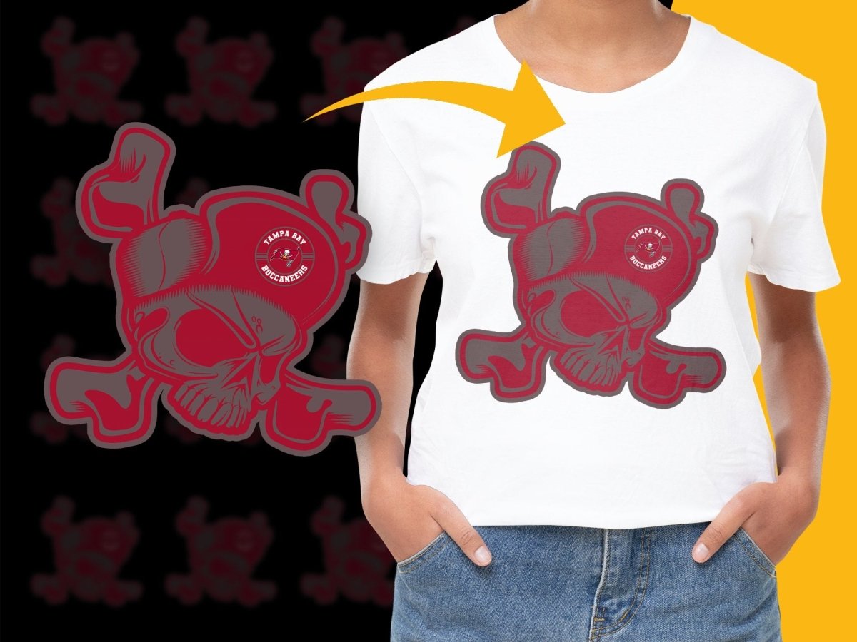 Tampa Bay Buccaneers Skull and Crossbones Print PNG File - Teepew