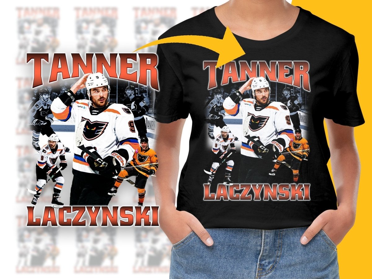 Tanner Laczynski Bootleg Ice Hockey Graphic PNG File - Teepew