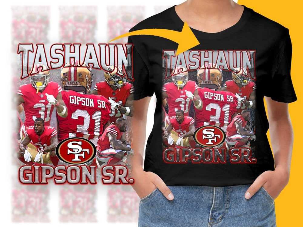 Tashaun Gipson Sr. Football Legend Tribute PNG File - Teepew