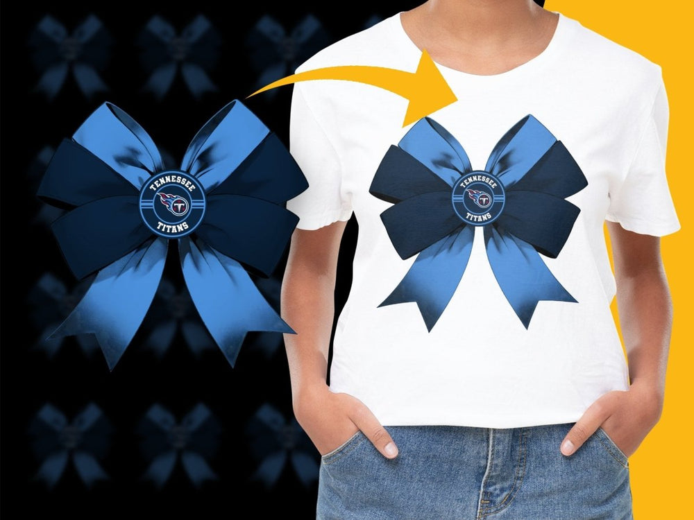 Tennessee Titans Themed Bow Design PNG File - Teepew