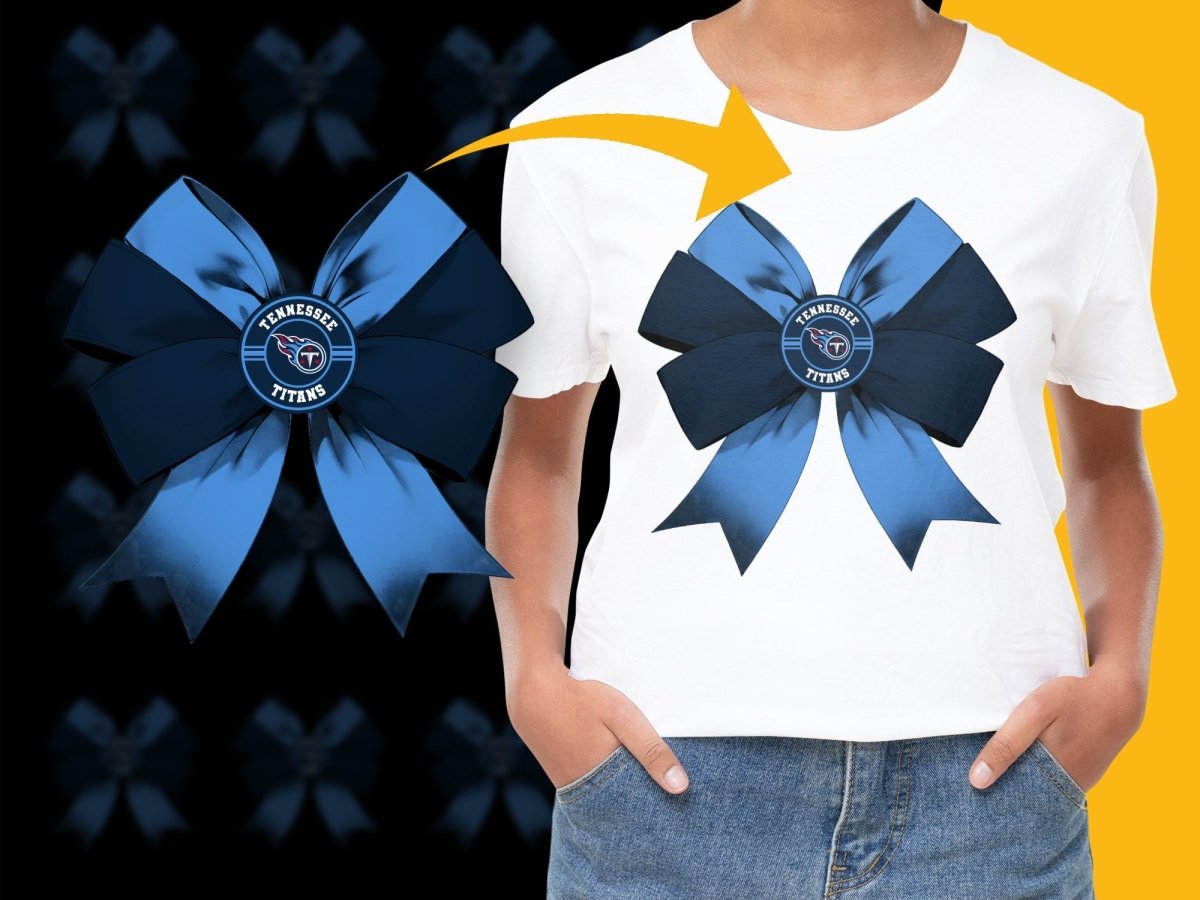 Tennessee Titans Themed Bow Design PNG File - Teepew