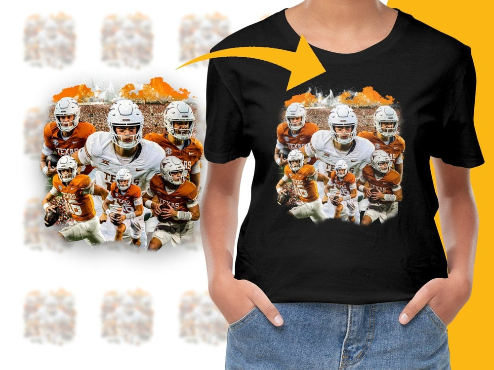 Texas Football Quarterback Bootleg Art PNG File - Teepew