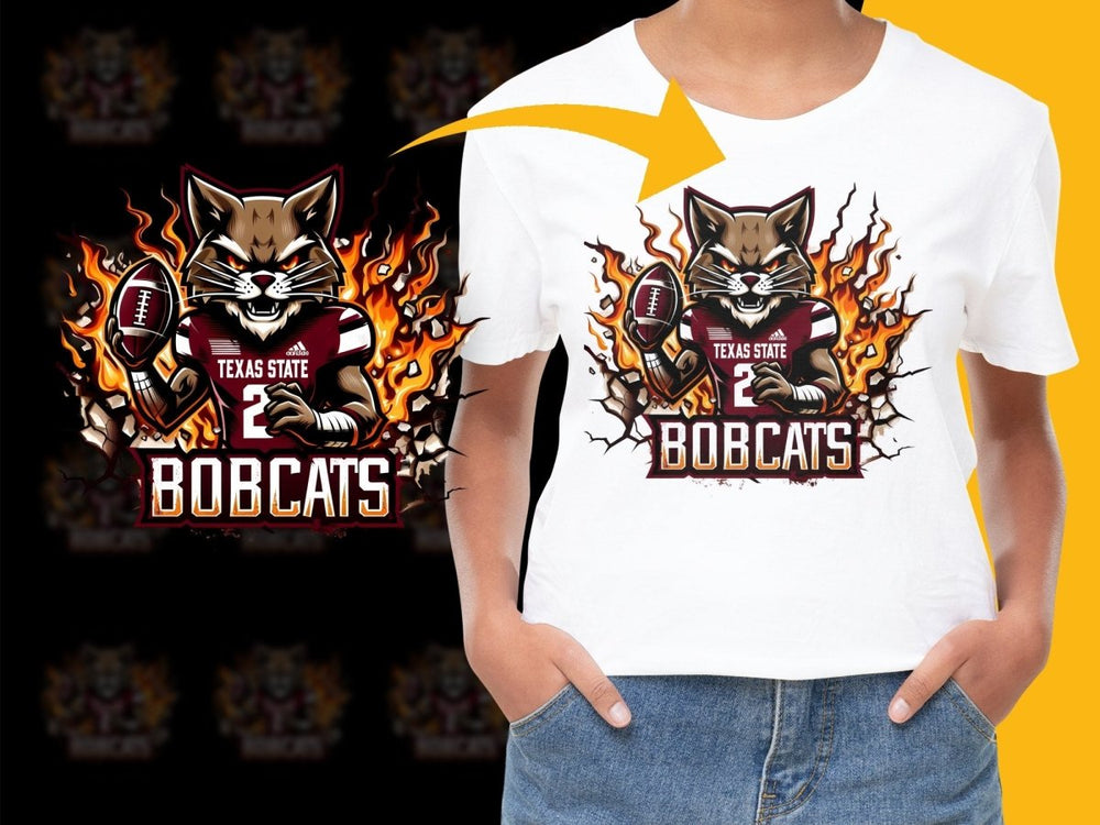 Texas State Bobcats Mascot Football Graphic PNG File - Teepew