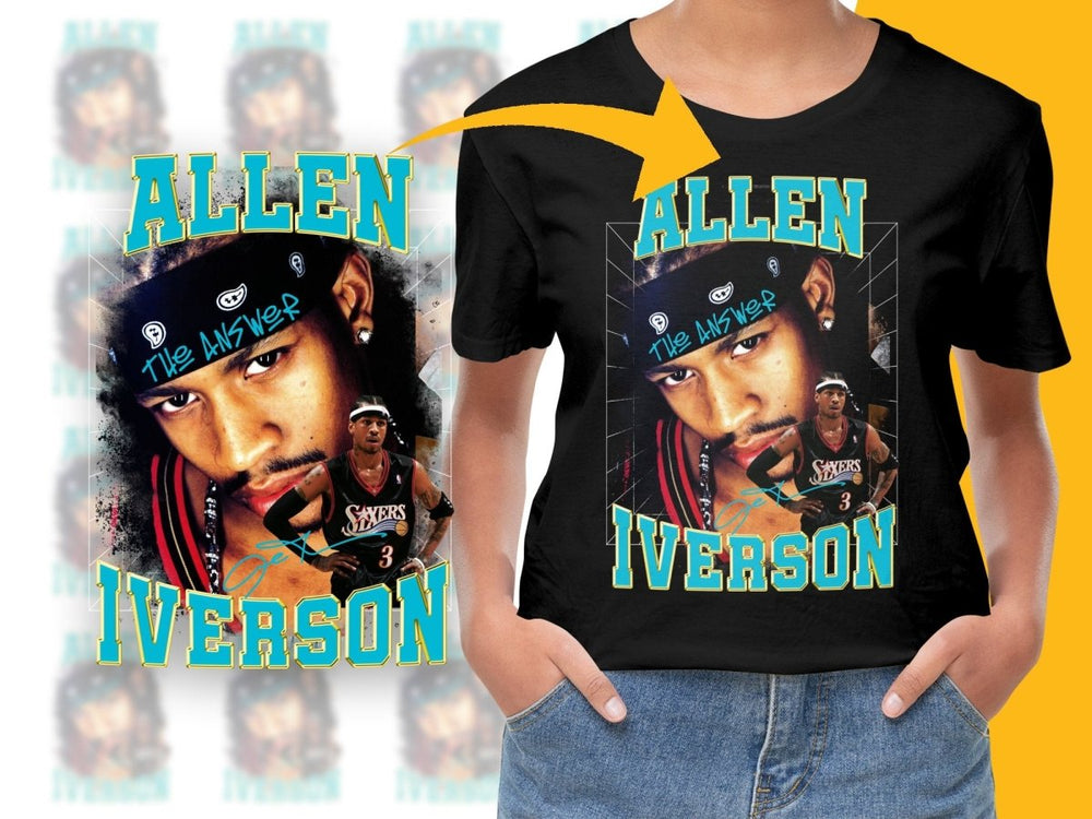 The Answer Allen Iverson Basketball Legend Bootleg PNG File - Teepew