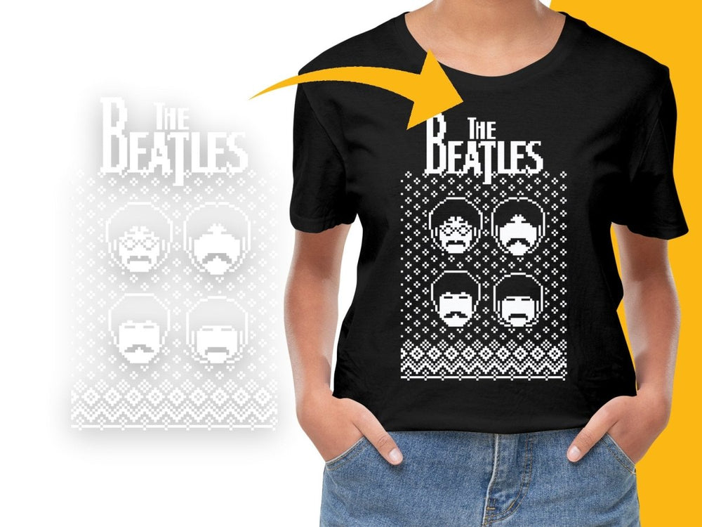 The Beatles Retro Pixel Art Christmas PNG File - Teepew