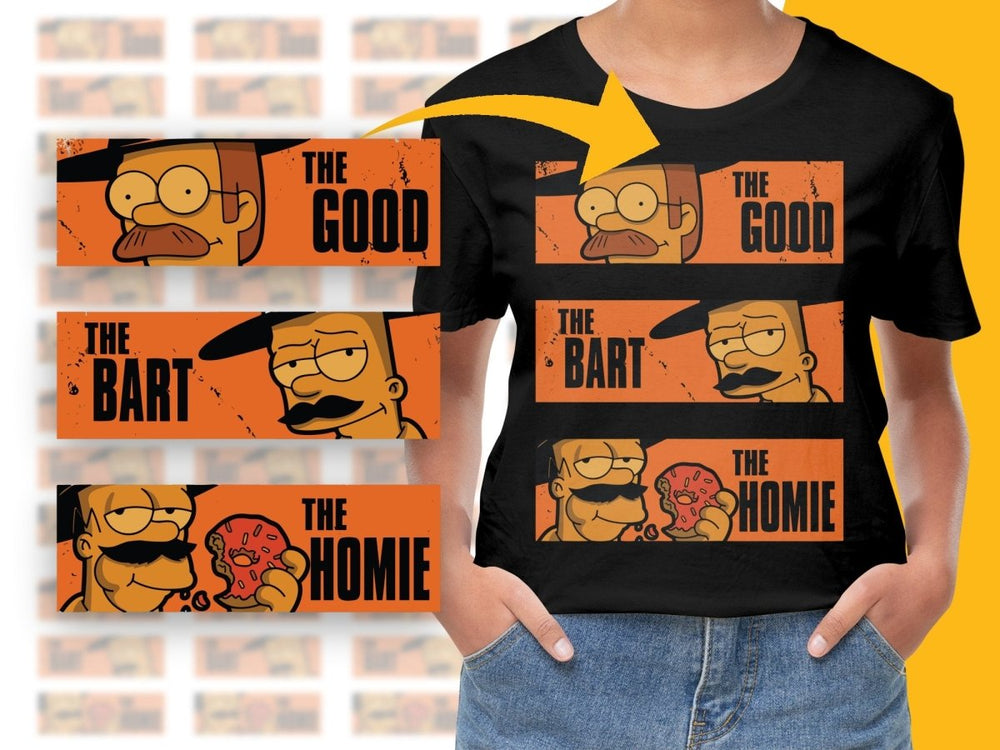 The Good The Bart The Homie Parody PNG File - Teepew