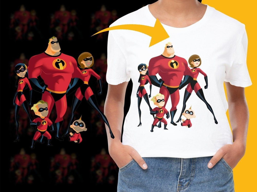 The Incredibles Family Superhero Costume Print PNG File - Teepew