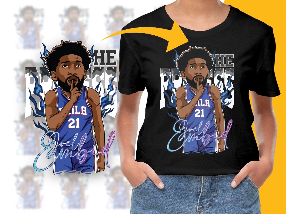 The Process Joel Embiid Philadelphia 76ers Basketball Superstar PNG File - Teepew