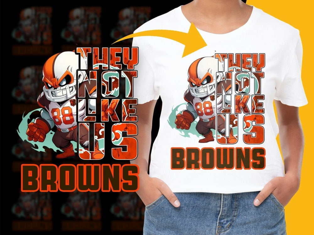 They Not Like Us Cleveland Browns Men Cartoon PNG File - Teepew