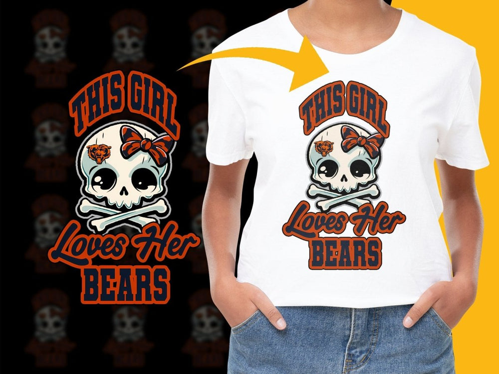 This Girl Loves Her Bears Skull Graphic PNG File - Teepew