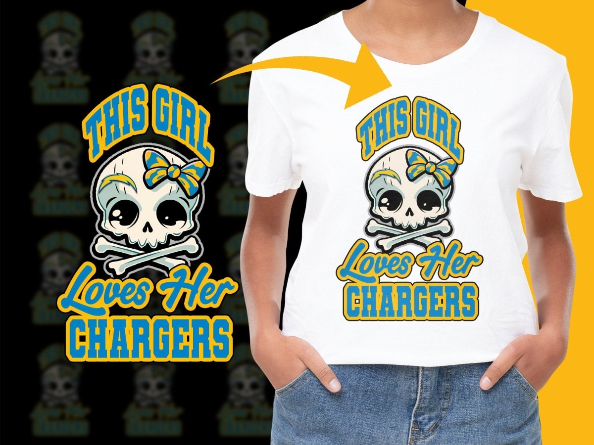 This Girl Loves Her Chargers Graphic PNG File - Teepew