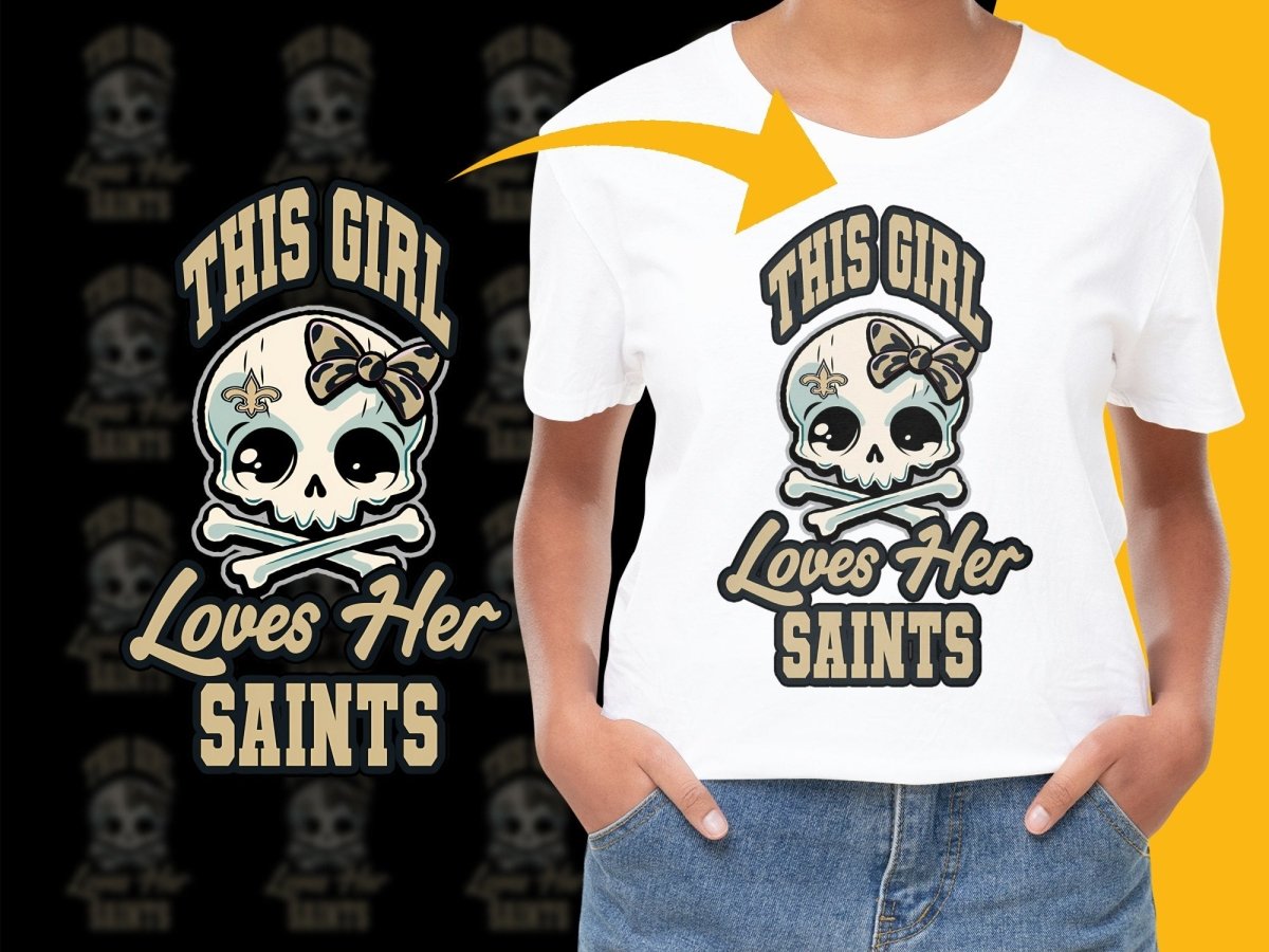 This Girl Loves Her Saints NFL Football Sport PNG File - Teepew