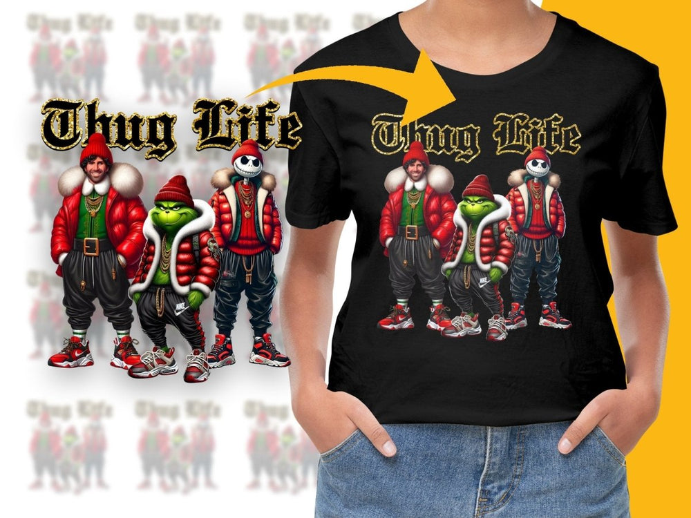 Thug Life Graphic Design Red and Black Themed PNG File - Teepew