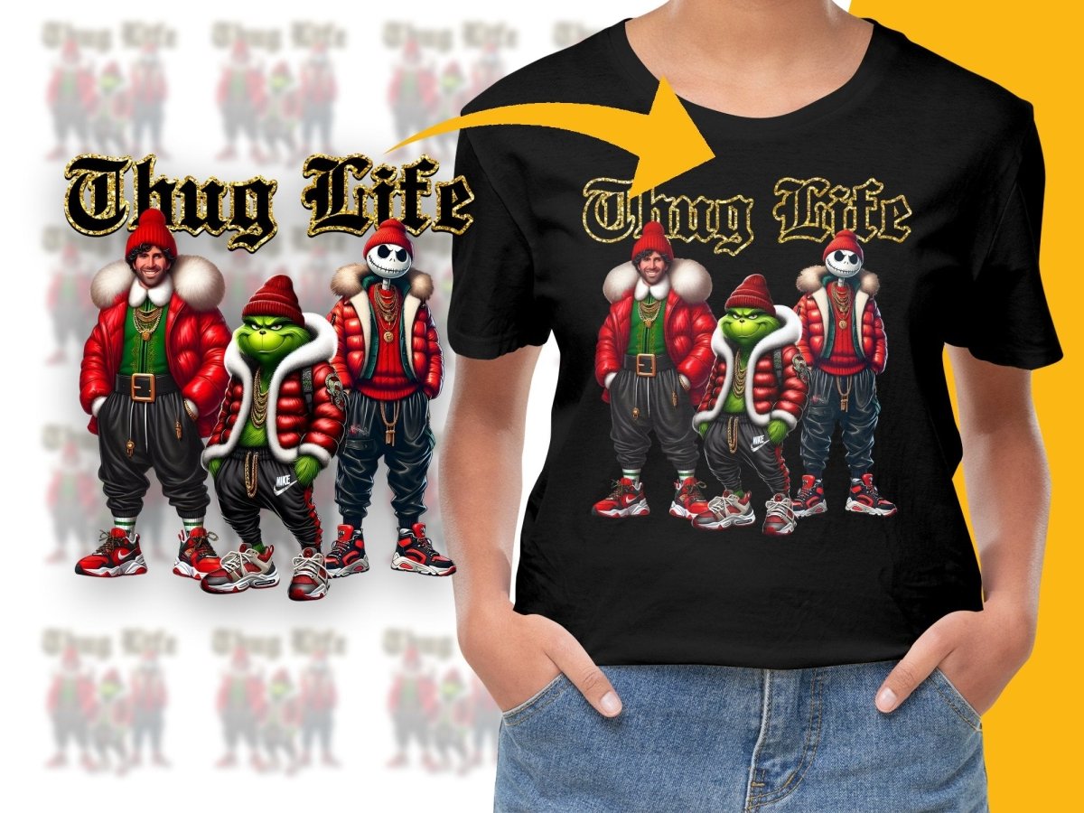 Thug Life Graphic Design Red and Black Themed PNG File - Teepew