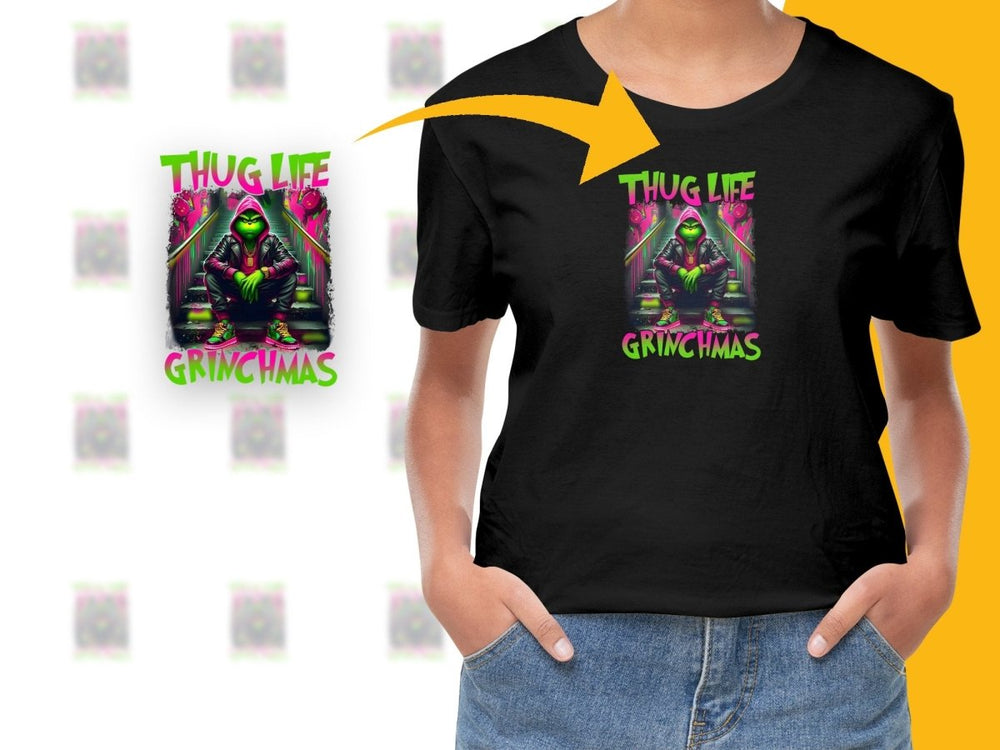 Thug Life Grinchmas Hooded Character Cool PNG File - Teepew