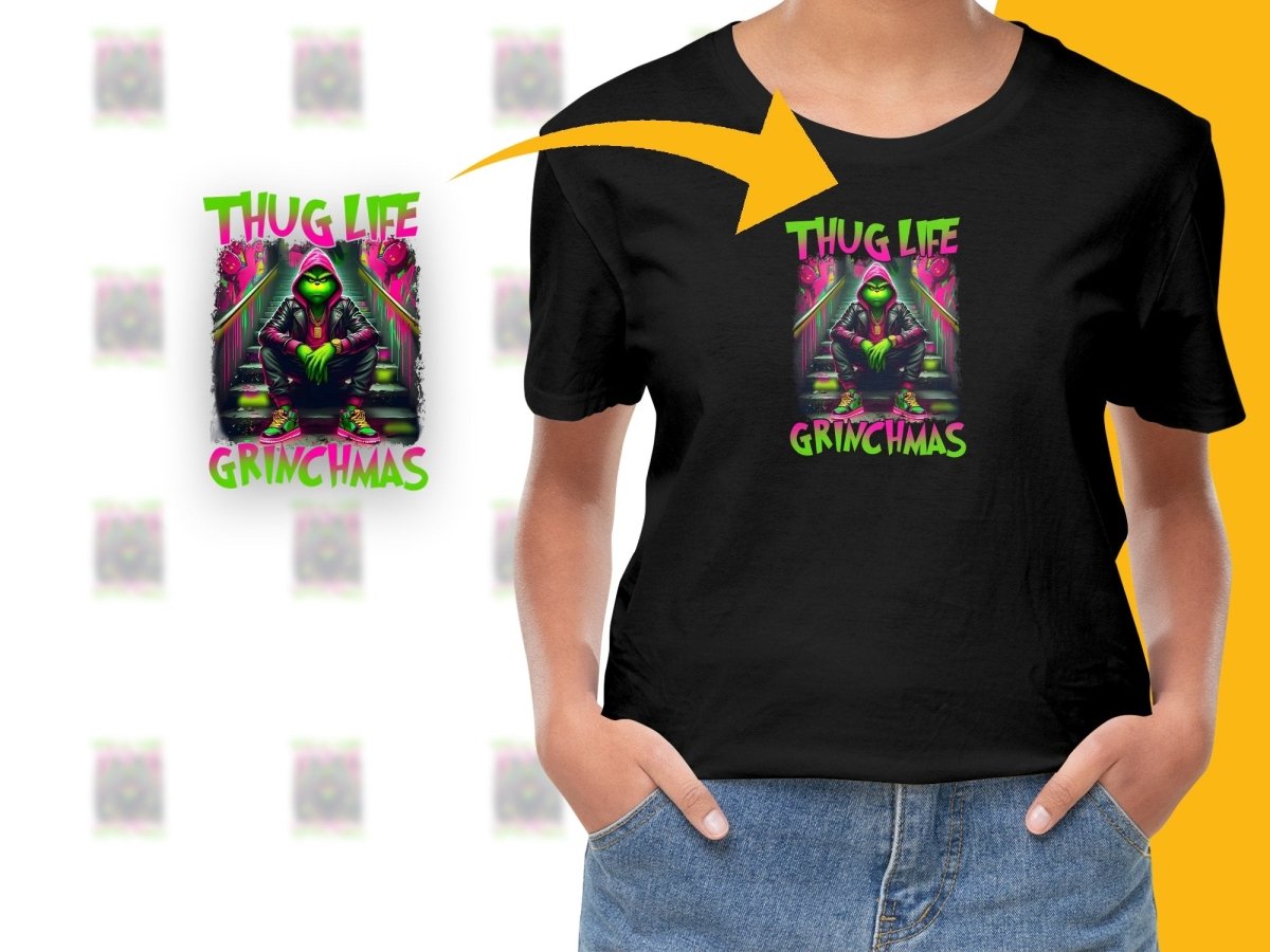 Thug Life Grinchmas Hooded Character Cool PNG File - Teepew