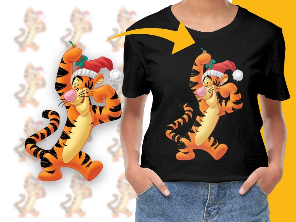 Tigger in Santa Hat Festive Christmas PNG File - Teepew