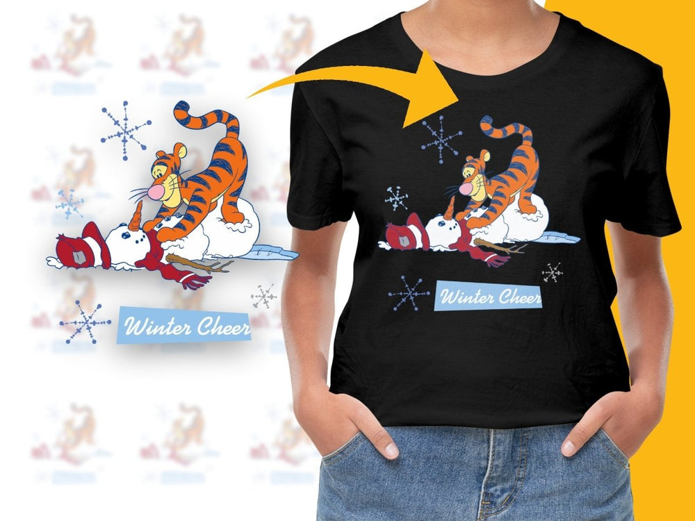 Tigger Winter Cheer Christmas Snowman PNG File - Teepew