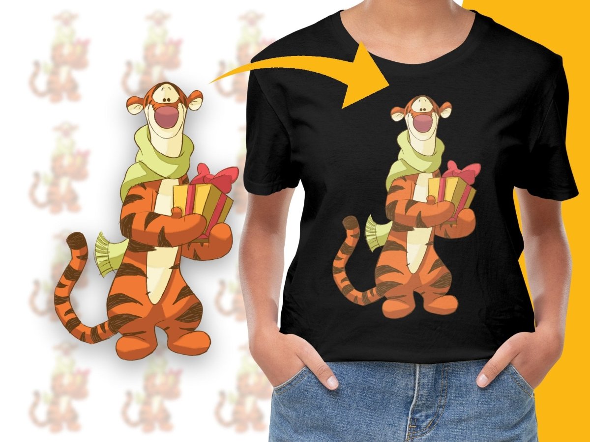 Tigger with Christmas Gift Holiday Cheer PNG File - Teepew