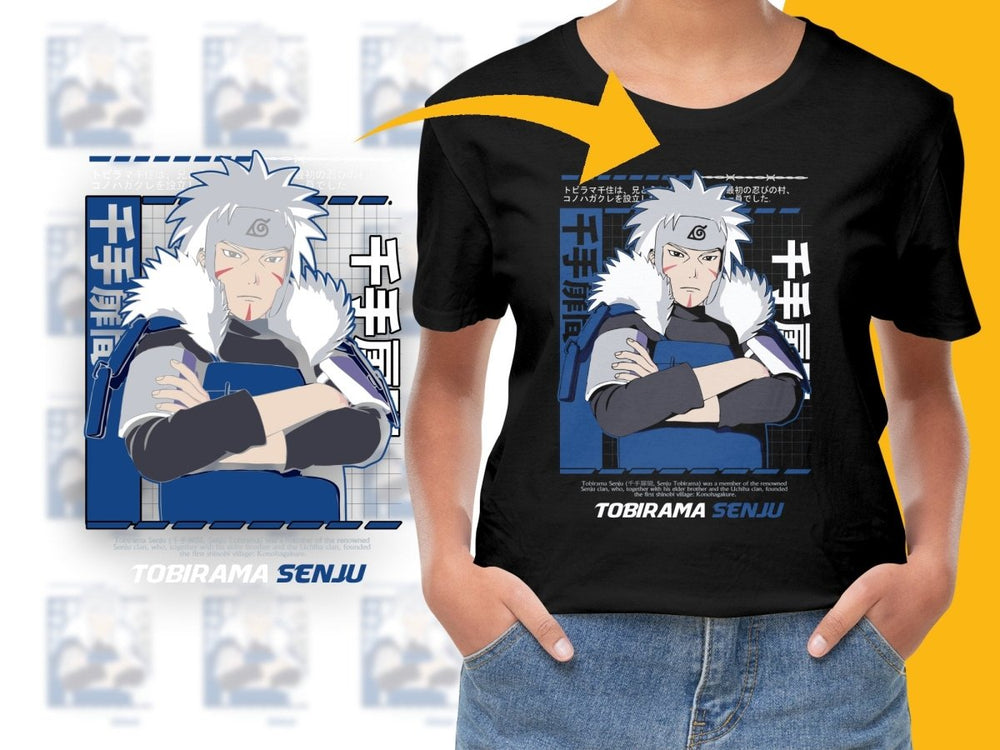 Tobirama Senju Blue and White Design Graphic PNG File - Teepew