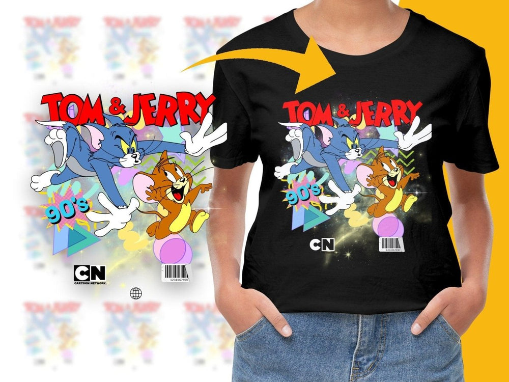 Tom and Jerry 90s Cartoon Network Retro Style PNG File - Teepew