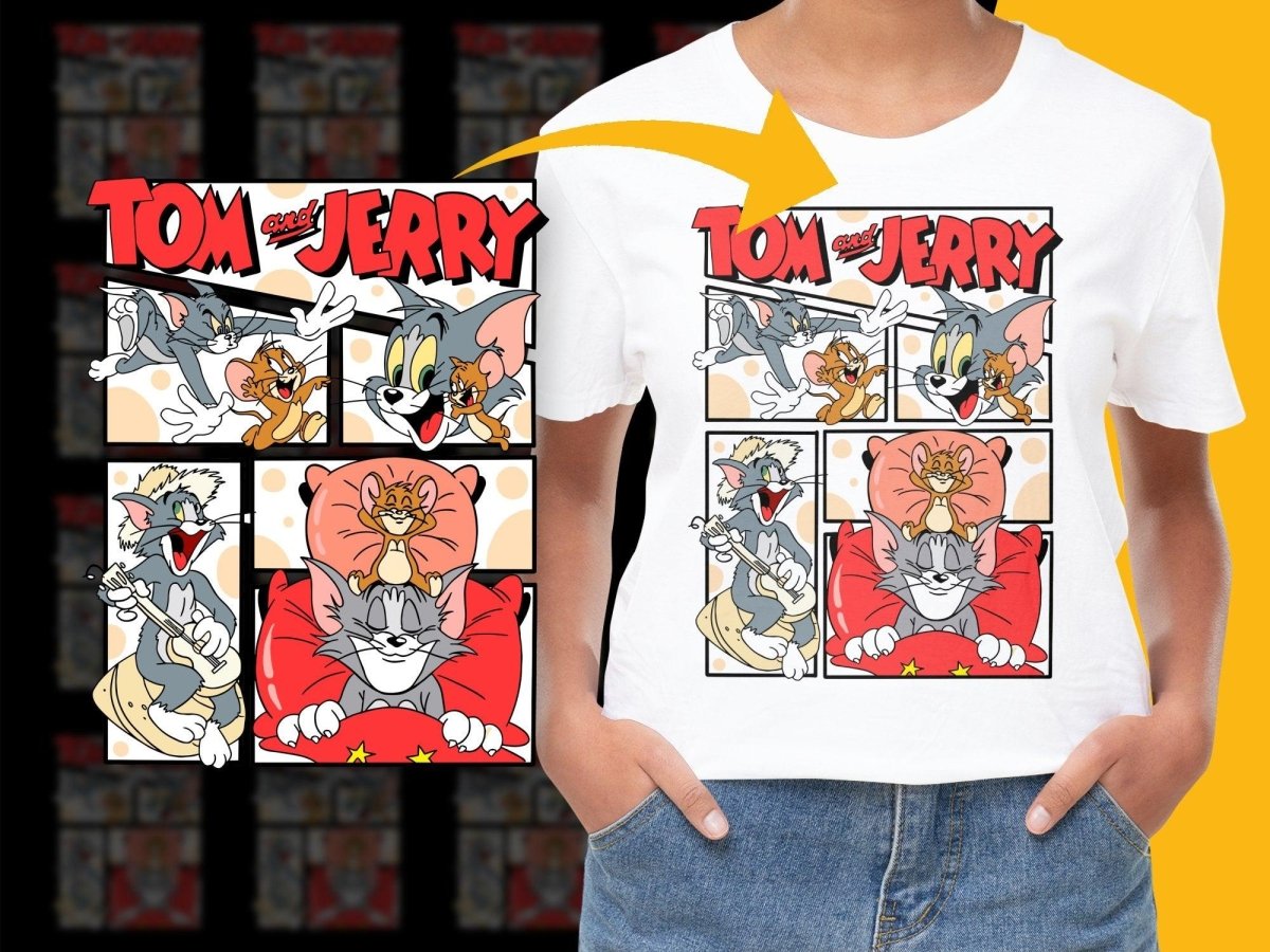 Tom and Jerry Fun Comic Strip Graphic PNG File - Teepew