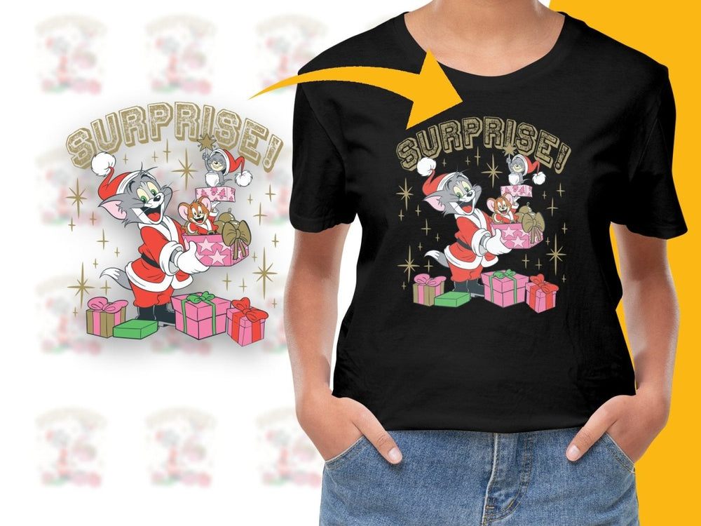 Tom and Jerry Surprise Christmas Graphic Art Digital - Teepew