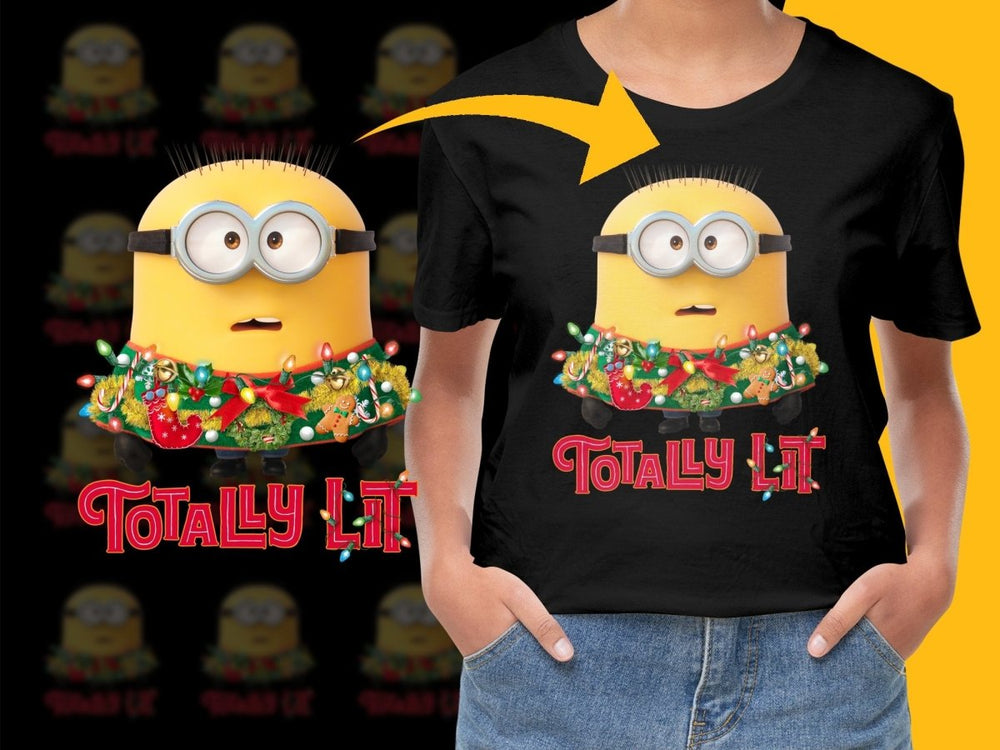 Totally Lit Minion Christmas Graphic PNG File - Teepew