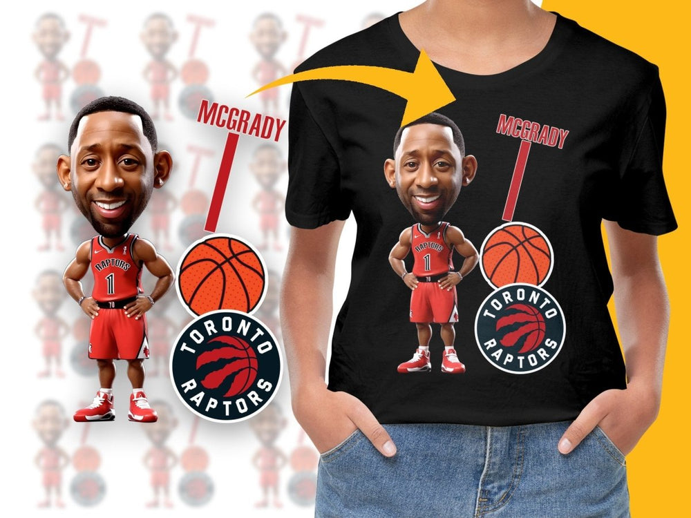 Tracy McGrady Cartoon Basketball Player Toronto Raptors PNG File - Teepew