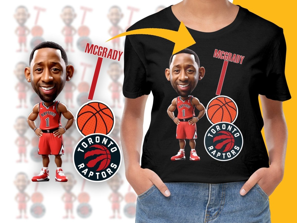 Tracy McGrady Cartoon Basketball Player Toronto Raptors PNG File - Teepew