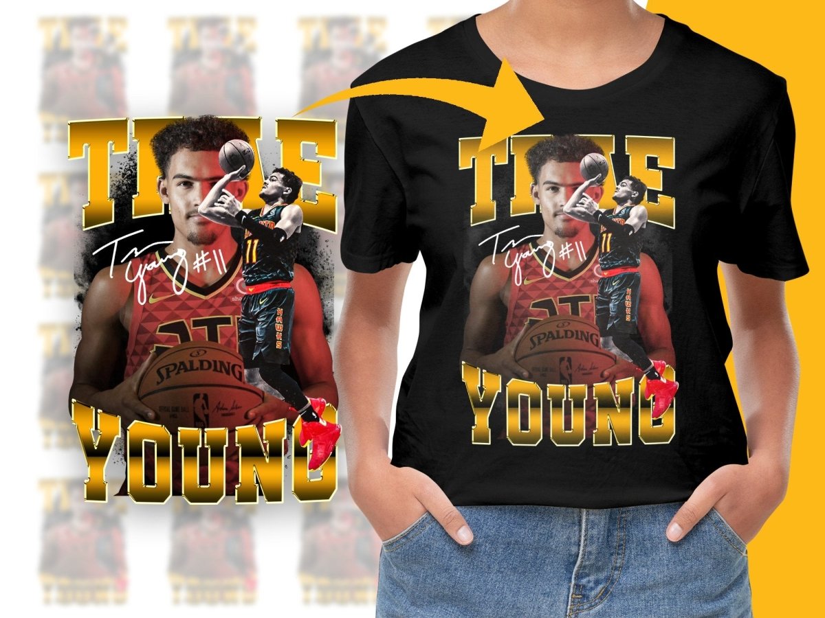 Trae Young Basketball Star Atlanta Signature Edition Bootleg PNG File - Teepew