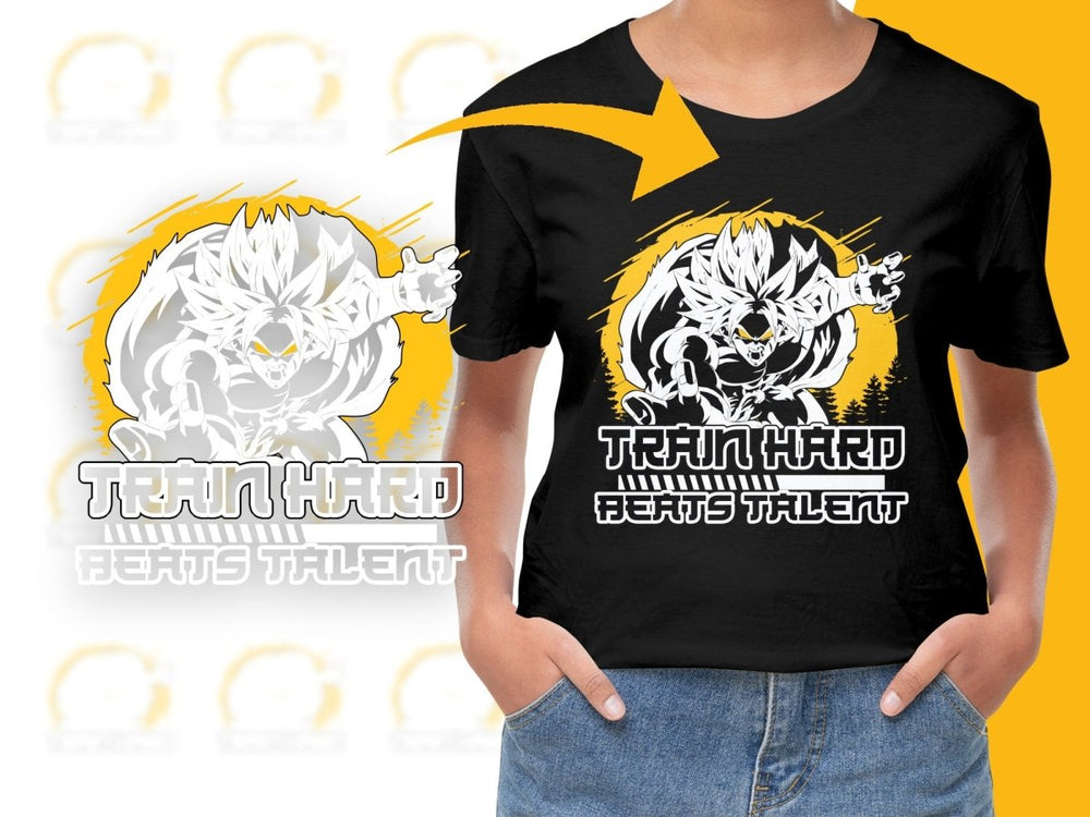 Train Hard Beats Talent Anime Graphic PNG File - Teepew