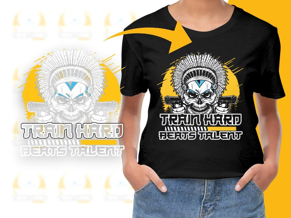 Train Hard Beats Talent Graphic Tees PNG File - Teepew