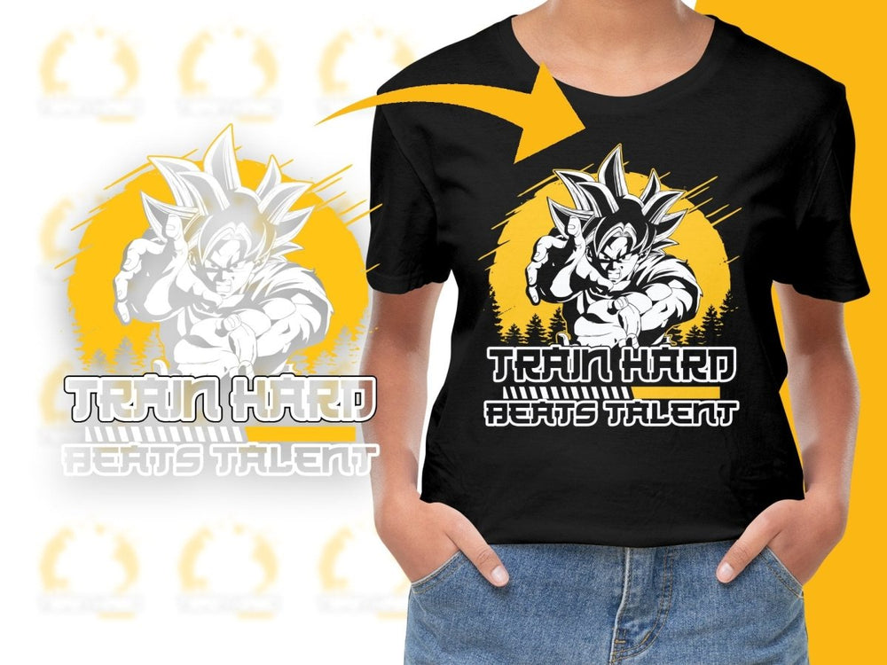 Train Hard Beats Talent Motivational PNG File - Teepew
