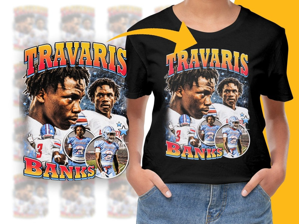Travaris Banks Hillcrest Football Star Graphic PNG File - Teepew