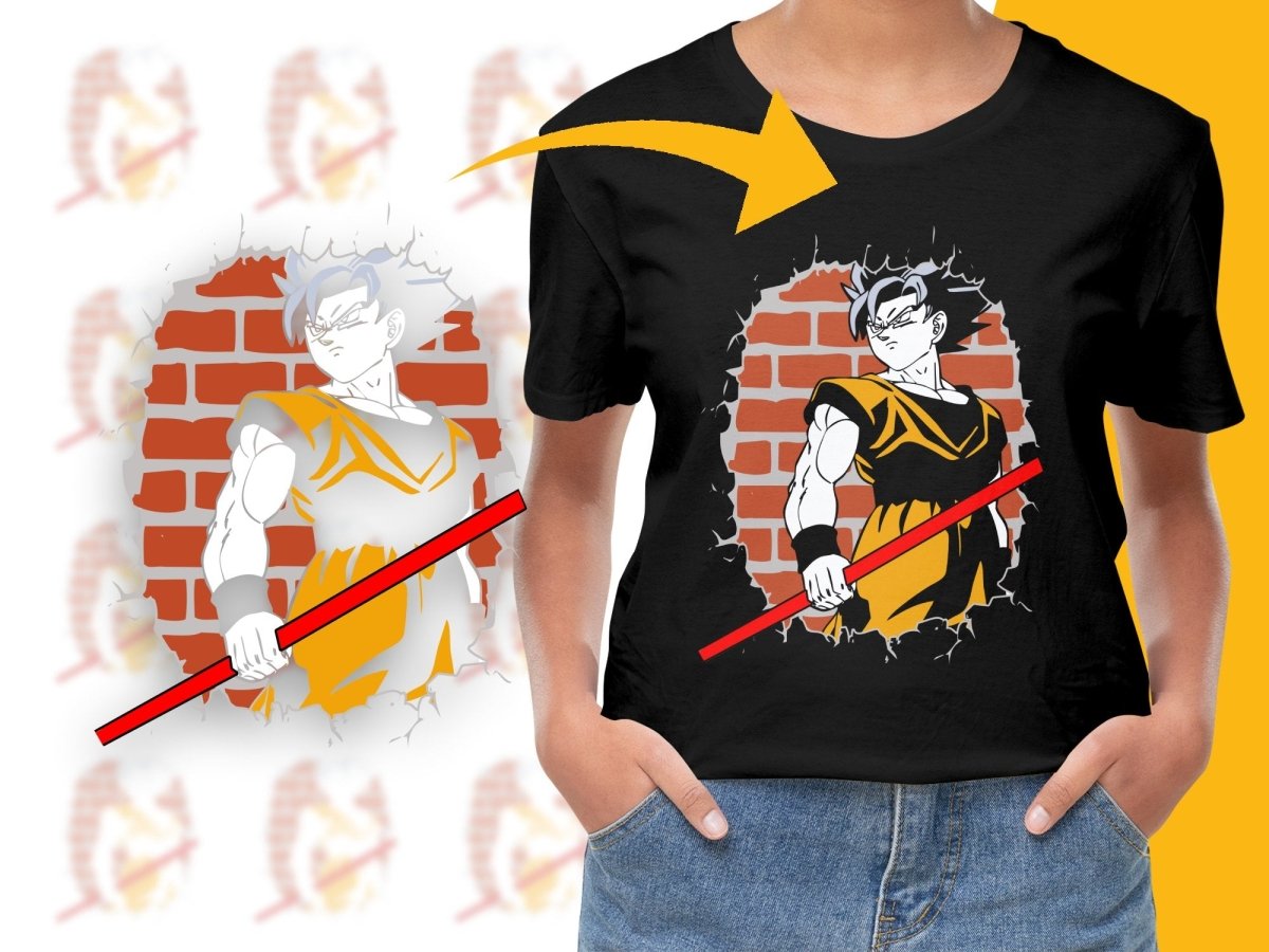 Trendy Anime Goku Who Breaks The Wall Style PNG File - Teepew