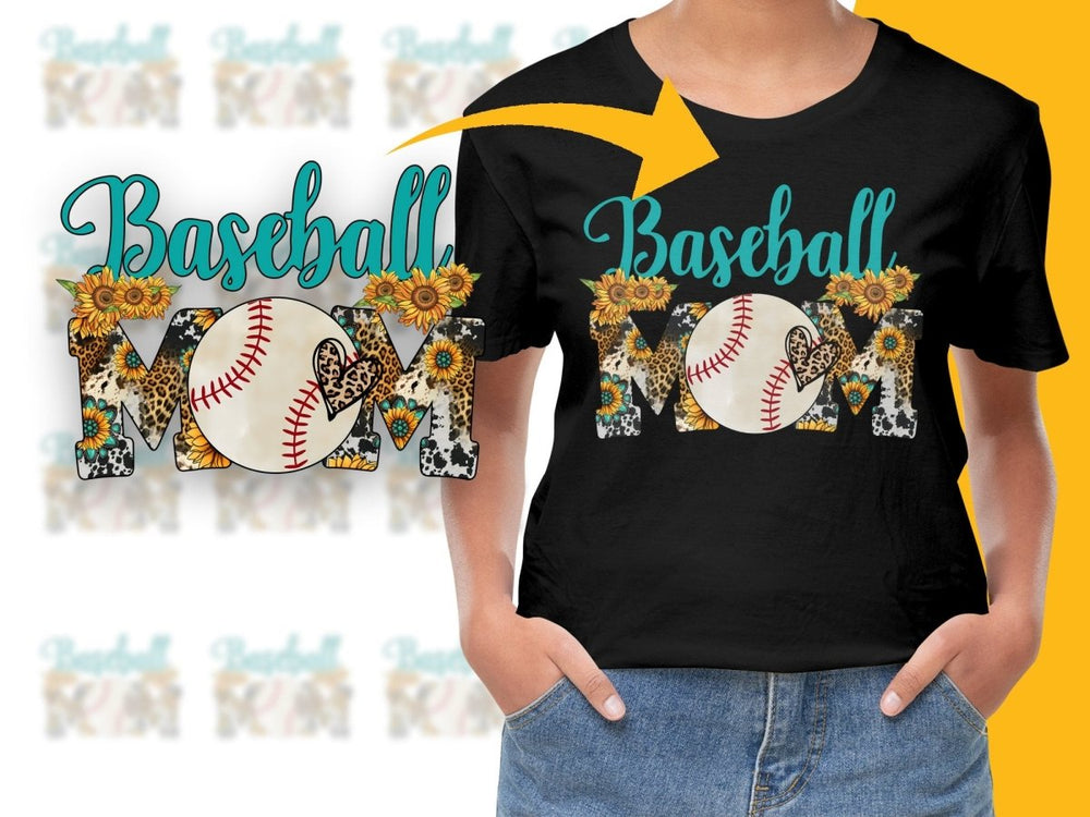 Trendy Baseball Mom Sunflower Graphic PNG File - Teepew