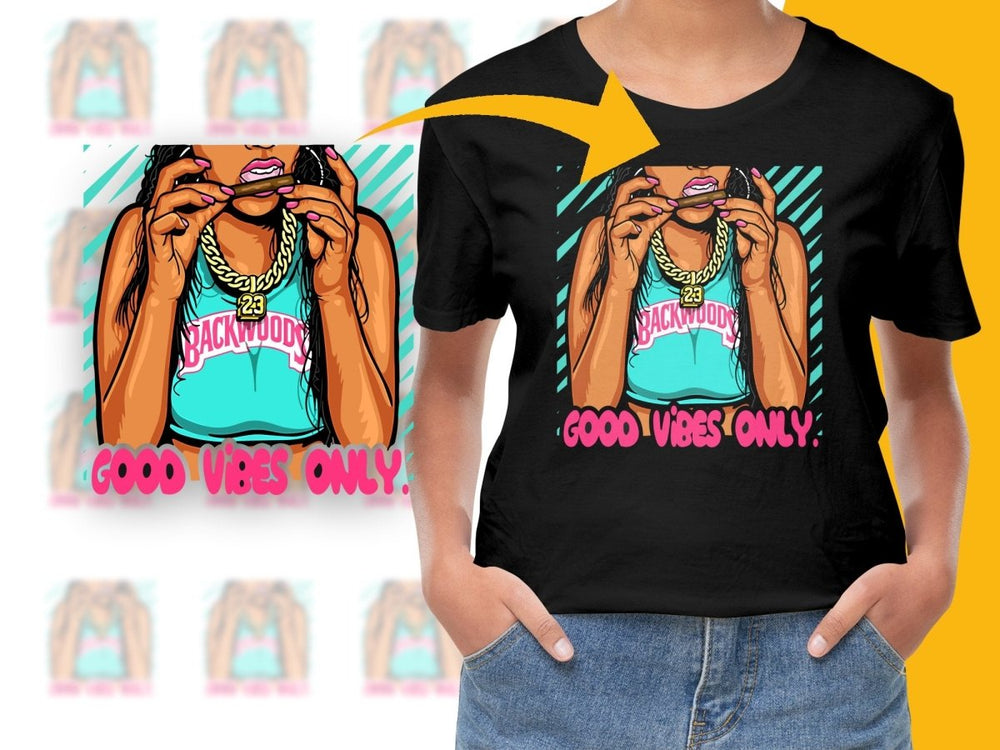 Trendy Graphic Good Vibes Only Bold Message PNG File - Teepew