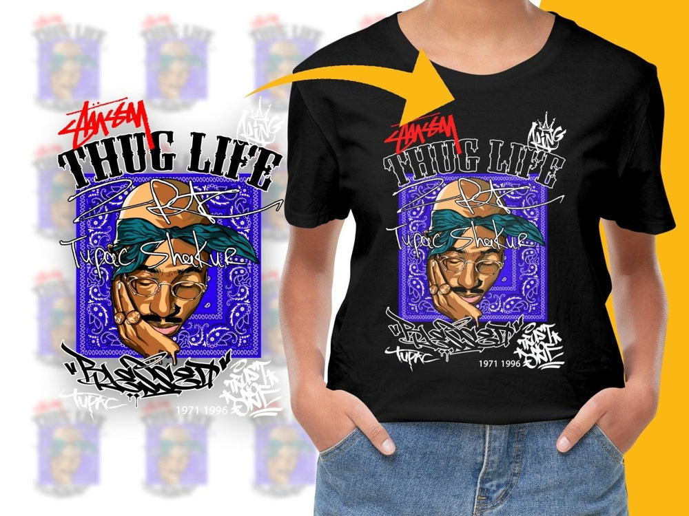 Trendy Thug Life Tupac Shakur Graphic PNG File - Teepew
