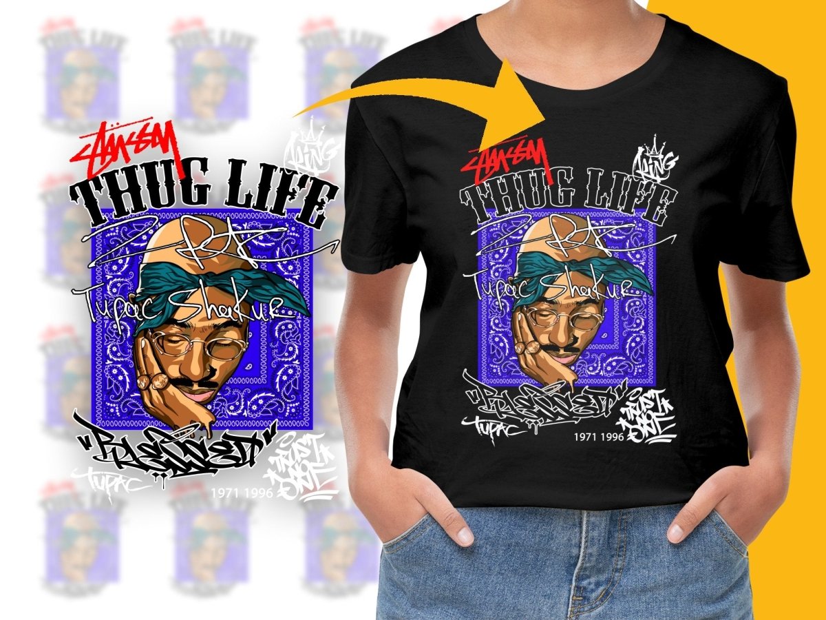 Trendy Thug Life Tupac Shakur Graphic PNG File - Teepew
