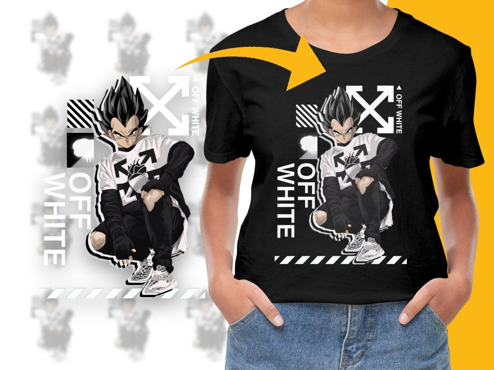 Trendy Vegeta Inspired Off White Pattern PNG File - Teepew